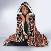 Vintage Bula Fiji Hooded Blanket Red Tapa Masi Motif LT9 - Polynesian Pride