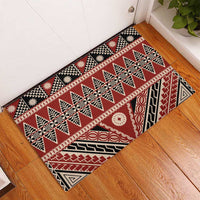 Vintage Bula Fiji Rubber Doormat Red Tapa Masi Motif