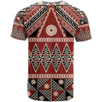 Vintage Bula Fiji T Shirt Red Tapa Masi Motif LT9 - Polynesian Pride