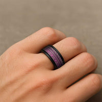 Vintage Bula Fiji Spinner Ring Pink Tapa Motif Fiji Masi Tribal - Polynesian Pride