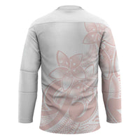 Polynesian Tribal Plumeria Lotu Tamaiti Hockey Jersey Pastel Blush - Polynesian Pride