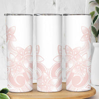 Polynesian Tribal Plumeria Lotu Tamaiti Skinny Tumbler Pastel Blush LT9 - Polynesian Pride