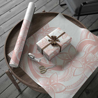 Polynesian Tribal Plumeria Lotu Tamaiti Wrapping Paper Pastel Blush - Polynesian Pride