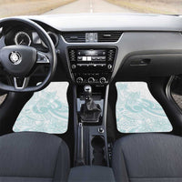 Polynesian Tribal Plumeria Lotu Tamaiti Car Mats Pastel Cyan - Polynesian Pride