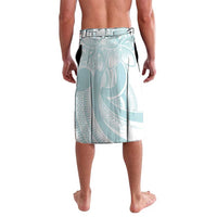 Polynesian Tribal Plumeria Lotu Tamaiti Lavalava Pastel Cyan - Polynesian Pride