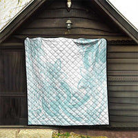 Polynesian Tribal Plumeria Lotu Tamaiti Quilt Pastel Cyan - Polynesian Pride