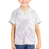Polynesian Tribal Plumeria Lotu Tamaiti Family Matching Summer Maxi Dress and Hawaiian Shirt Pastel Mauve LT9 Son's Shirt Mauve - Polynesian Pride