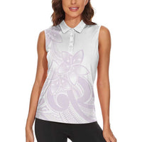 Polynesian Tribal Plumeria Lotu Tamaiti Women Sleeveless Polo Shirt Pastel Mauve LT9 - Polynesian Pride