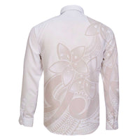Polynesian Tribal Plumeria Lotu Tamaiti Family Matching Off The Shoulder Long Sleeve Dress and Hawaiian Shirt Pastel Nude LT9 - Polynesian Pride