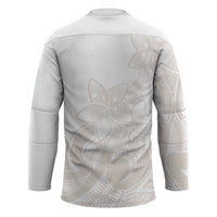 Polynesian Tribal Plumeria Lotu Tamaiti Hockey Jersey Pastel Nude - Polynesian Pride