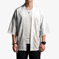 Polynesian Tribal Plumeria Lotu Tamaiti Kimono Pastel Nude - Polynesian Pride