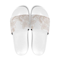 Polynesian Tribal Plumeria Lotu Tamaiti Slide Sandals Pastel Nude - Polynesian Pride
