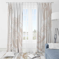 Polynesian Tribal Plumeria Lotu Tamaiti Window Curtain Pastel Nude - Polynesian Pride