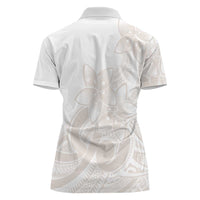 Polynesian Tribal Plumeria Lotu Tamaiti Women Polo Shirt Pastel Nude LT9 - Polynesian Pride