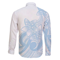Polynesian Tribal Plumeria Lotu Tamaiti Family Matching Off The Shoulder Long Sleeve Dress and Hawaiian Shirt Pastel Sky Blue LT9 - Polynesian Pride