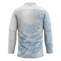 Polynesian Tribal Plumeria Lotu Tamaiti Hockey Jersey Pastel Sky Blue - Polynesian Pride