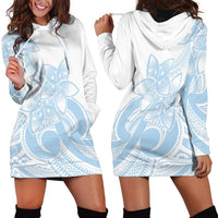 Polynesian Tribal Plumeria Lotu Tamaiti Hoodie Dress Pastel Sky Blue LT9 - Polynesian Pride
