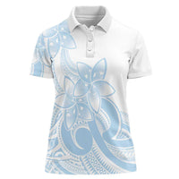 Polynesian Tribal Plumeria Lotu Tamaiti Women Polo Shirt Pastel Sky Blue LT9 Female Blue - Polynesian Pride