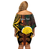Personalised Shefa Day Off Shoulder Short Dress Happy June 18 Vanuatu Province LT14 - Polynesian Pride
