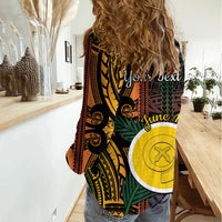 Personalised Shefa Day Women Casual Shirt Happy June 18 Vanuatu Province