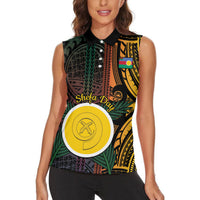 Personalised Shefa Day Women Sleeveless Polo Shirt Happy June 18 Vanuatu Province