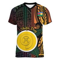 Personalised Shefa Day Women V-Neck T-Shirt Happy June 18 Vanuatu Province