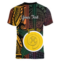 Personalised Shefa Day Women V-Neck T-Shirt Happy June 18 Vanuatu Province