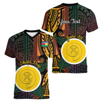 Personalised Shefa Day Women V-Neck T-Shirt Happy June 18 Vanuatu Province