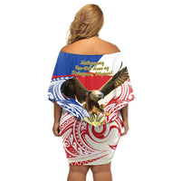 Philippines Independence Day Off Shoulder Short Dress Pilipinas Eagle 126th Anniversary LT14 - Polynesian Pride