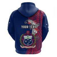 Custom Samoa Hoodie Ula Fala Mix Samoan Tribal Blue Version LT14 - Polynesian Pride
