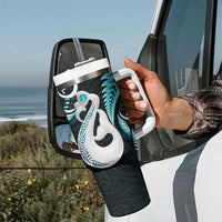 New Zealand Tumbler With Handle Aotearoa Silver Fern With Manaia Maori Unique Turquoise