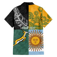 Personalised Rugby 2025 Championship Family Matching Off Shoulder Maxi Dress and Hawaiian Shirt Combination of Southern Hemisphere Countries LT14 - Polynesian Pride