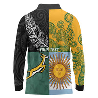Personalised Rugby 2025 Championship Long Sleeve Polo Shirt Combination of Southern Hemisphere Countries LT14 - Polynesian Pride