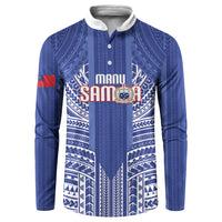 Custom Manu Samoa Rugby 2026 Button Sweatshirt Samoan Pattern