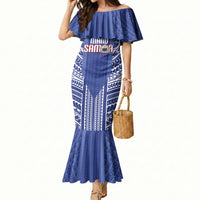 Custom Manu Samoa Rugby 2026 Mermaid Dress Samoan Pattern