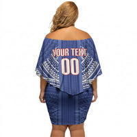 Custom Manu Samoa Rugby 2026 Off Shoulder Short Dress Samoan Pattern LT14 - Polynesian Pride