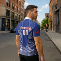 Custom Manu Samoa Rugby 2026 Zipper Polo Shirt Samoan Pattern