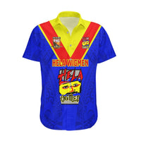 Papua New Guinea Rugby Hawaiian Shirt Hela Wigmen PNG Polynesian Pattern LT14 Blue - Polynesian Pride