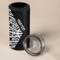 New Zealand Silver Fern Rugby Custom 4 in 1 Can Cooler Tumbler Maori Koru Go Black Fern LT14 - Polynesian Pride