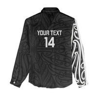 New Zealand Silver Fern Rugby Custom Women Casual Shirt Maori Koru Go Black Fern LT14 - Polynesian Pride