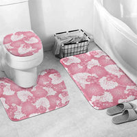 Pink Aloha Hawaii Bathroom Set Monstera Hibiscus Plumeria Seamless Vibes - Polynesian Pride