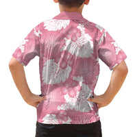 Pink Aloha Hawaii Family Matching Puletasi and Hawaiian Shirt Monstera Hibiscus Plumeria Seamless Vibes - Polynesian Pride