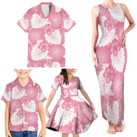 Pink Aloha Hawaii Family Matching Tank Maxi Dress and Hawaiian Shirt Monstera Hibiscus Plumeria Seamless Vibes LT14 - Polynesian Pride