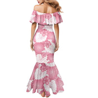 Pink Aloha Hawaii Mermaid Dress Monstera Hibiscus Plumeria Seamless Vibes - Polynesian Pride