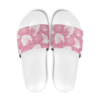 Pink Aloha Hawaii Slide Sandals Monstera Hibiscus Plumeria Seamless Vibes LT14 Pink - Polynesian Pride