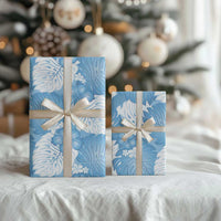 Blue Aloha Hawaii Wrapping Paper Monstera Hibiscus Plumeria Seamless Vibes - Polynesian Pride