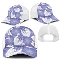 Purple Aloha Hawaii Baseball Net Cap Monstera Hibiscus Plumeria Seamless Vibes LT14 - Polynesian Pride