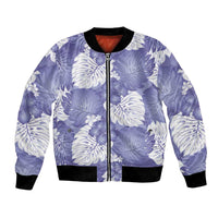 Purple Aloha Hawaii Bomber Jacket Monstera Hibiscus Plumeria Seamless Vibes LT14 Unisex Purple - Polynesian Pride