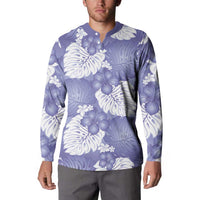 Purple Aloha Hawaii Button Sweatshirt Monstera Hibiscus Plumeria Seamless Vibes LT14 - Polynesian Pride