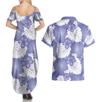 Purple Aloha Hawaii Couples Matching Summer Maxi Dress and Hawaiian Shirt Monstera Hibiscus Plumeria Seamless Vibes LT14 - Polynesian Pride